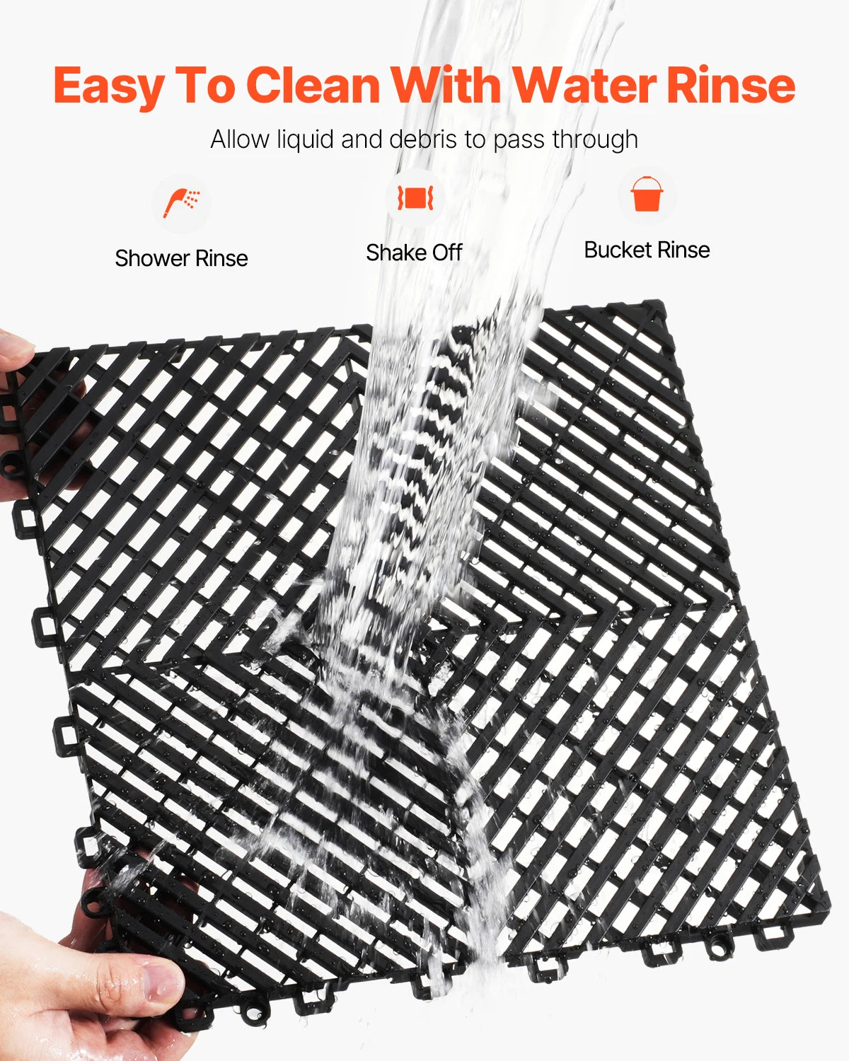 Interlocking Drainage Mat 12inx12in 12/24/40/50/55 Pcs Splicing Mats Non-Slip PP Drainage Floor Tile & Shower Mat