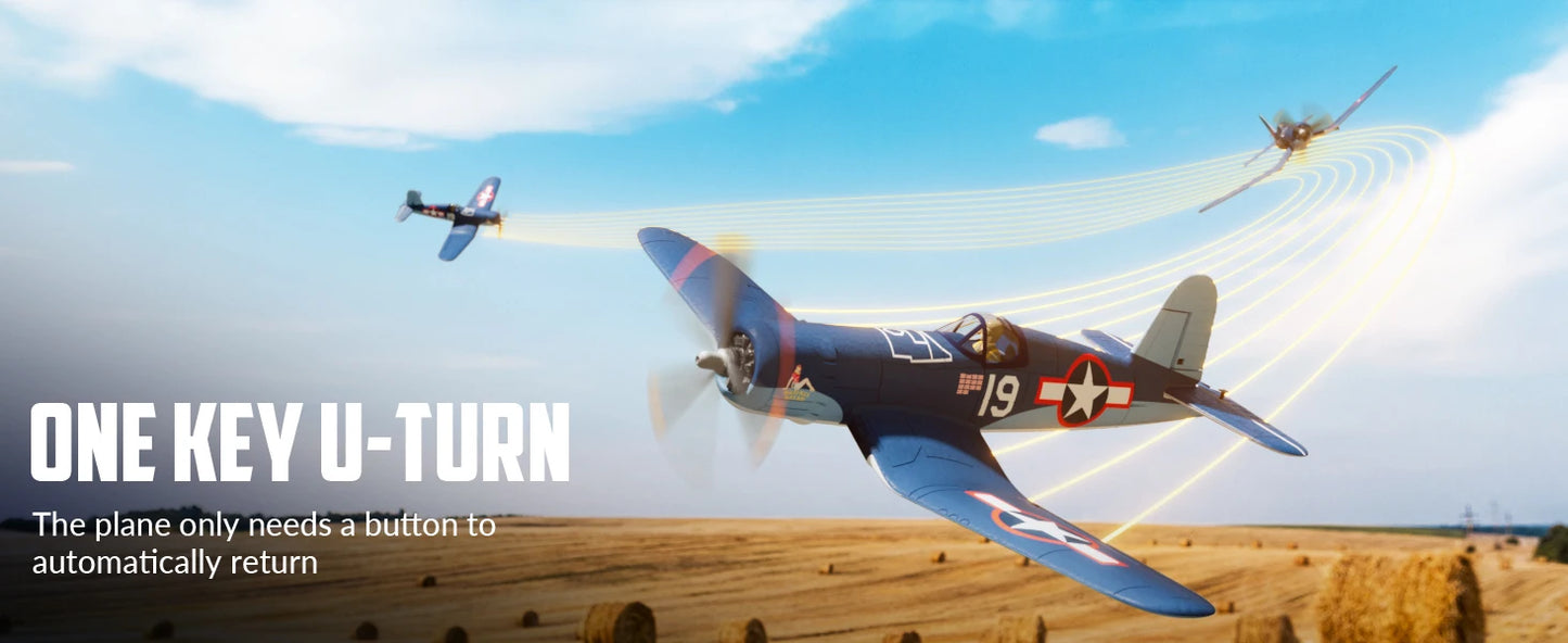 Volantexrc Brushless RC Plane F4U 4 Channel Remote Control Airplanes with 6-Axis Gyro 3 Modes & Aerobatics 2.4GHz Radio Controlled Aircraft for Beginners & Adults 768-3