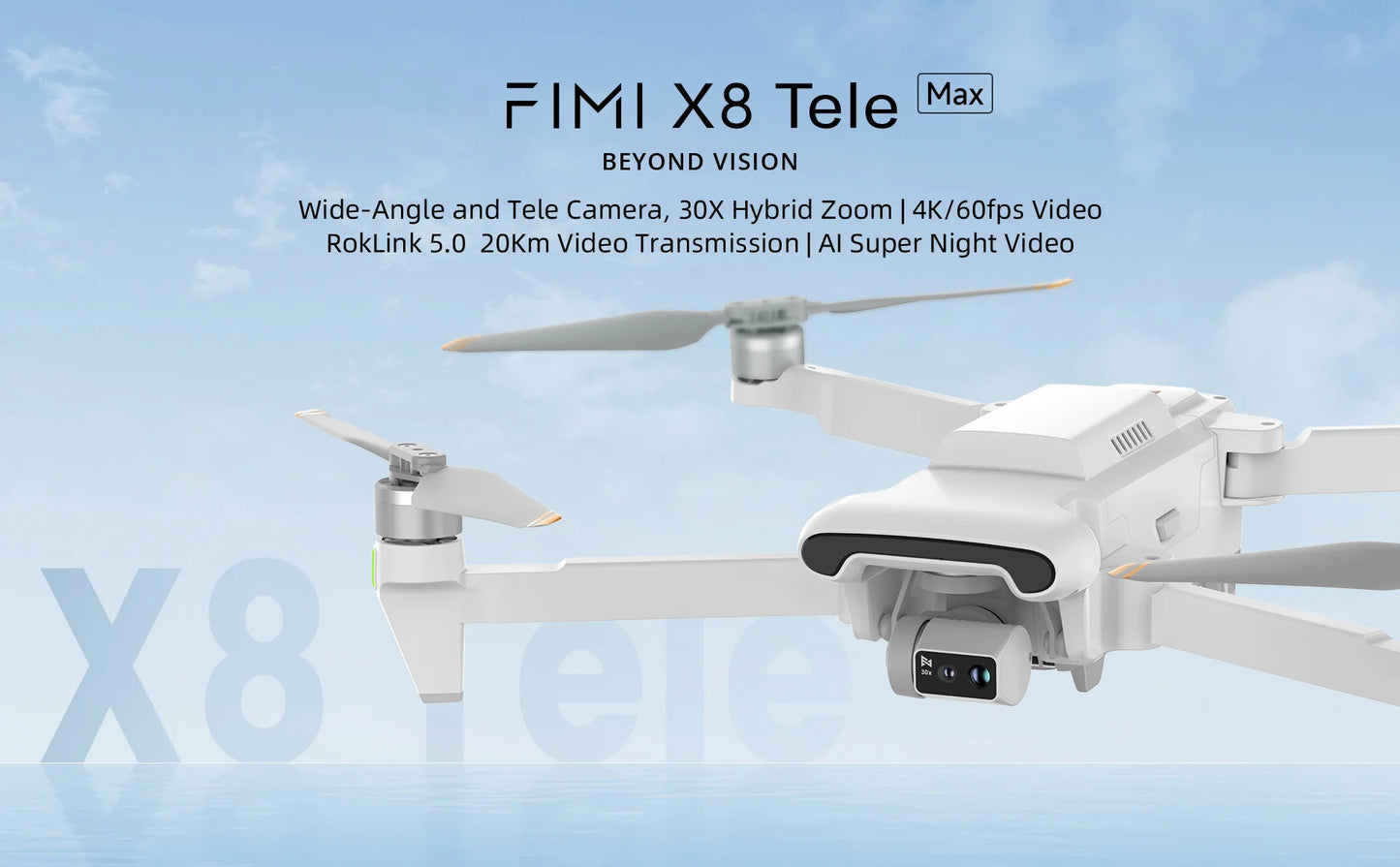 X8 Tele Max 4K Professional Drone Wide-Angle Tele Camera 30x Hybrid Zoom 3-axis Gimbal AI Super Night Video RC Quadcopter