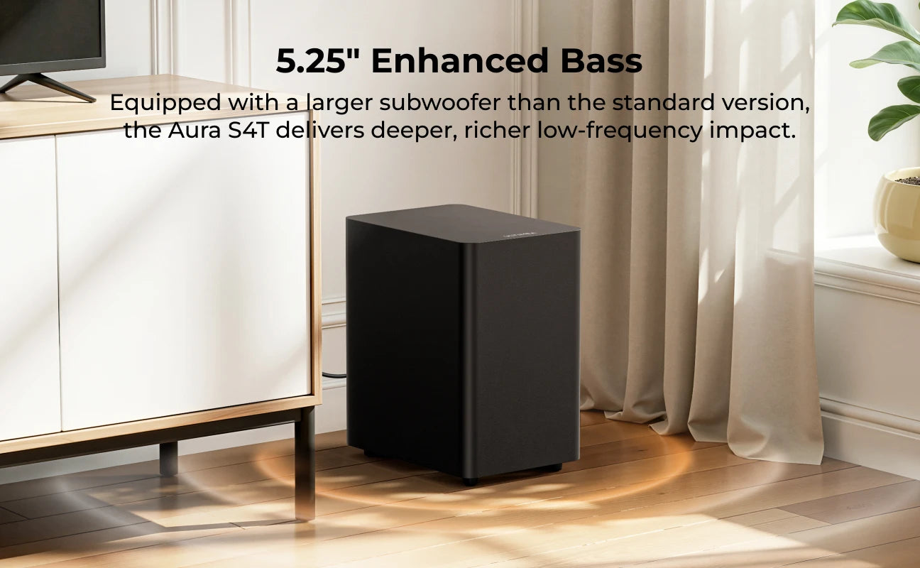 ULTIMEA 350W 7.1ch Virtual Surround Soundbar, Home Theater TV Sound Bar with Subwoofer&4 Surround Speakers, Smart App Control