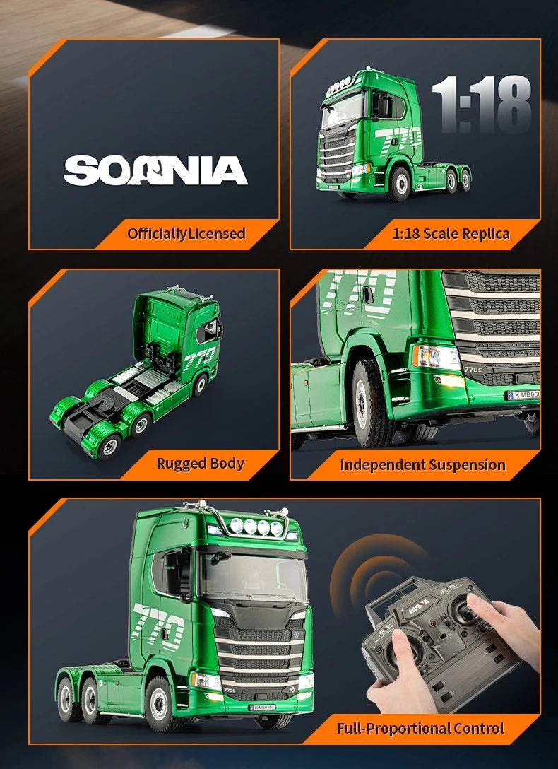 1501 770S 1502 1/18 RC Tractor 2.4G 19CH RC Engineering Trailer Truck with Lights and Sound System RC Car Model Toy Gift  HUINA 1592 1:14 Scale RC Excavator 22 Channels