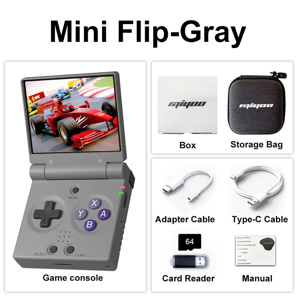 Mini Flip Retro Handheld Game Console With New Hinge 2.8 inch IPS Screen Portable Video Game Players Consoles Classic Gaming Emulator Childhood Gifts