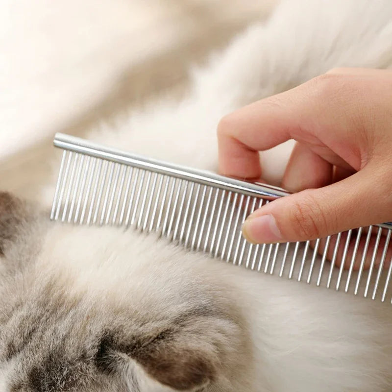 Stainless Steel Dog Comb Long Thick Hair Fur Removal Brush 16/19cm Pets Dog Cat Grooming Dematting Combs for Shaggy Dogs