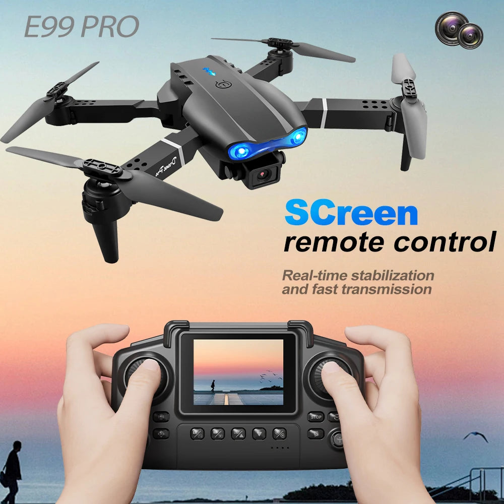 RC Drone 4K Dual Camera  E99 PRO Optical Flow Obstacle Avoidance Foldable FPV Quadcopter Toy for Beginners
