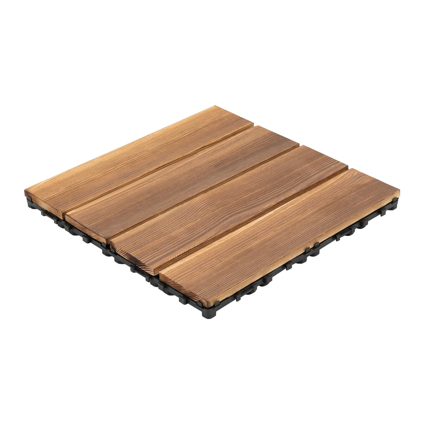 12''x12'' 36Pcs Patio Deck Tiles Wood Plastic Composite Interlocking Decking Tiles for Indoor & Outdoor Waterproof Brown