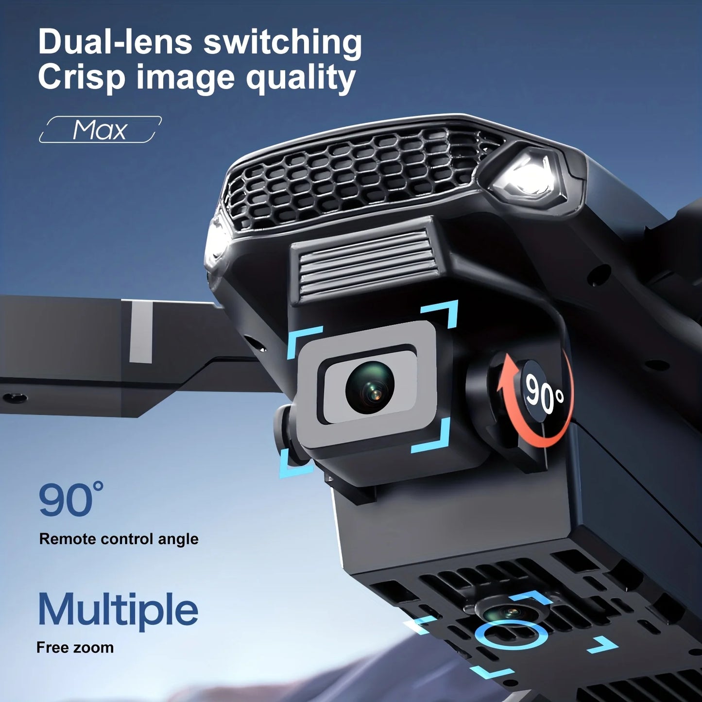 The 2026 Upgraded E88PRO MAX Foldable Drone Features Dual Cameras, Extra Batteries, an 8K Screen for Remote Control, and One-click Return-to-home Functionality. Suitable for Beginners, I