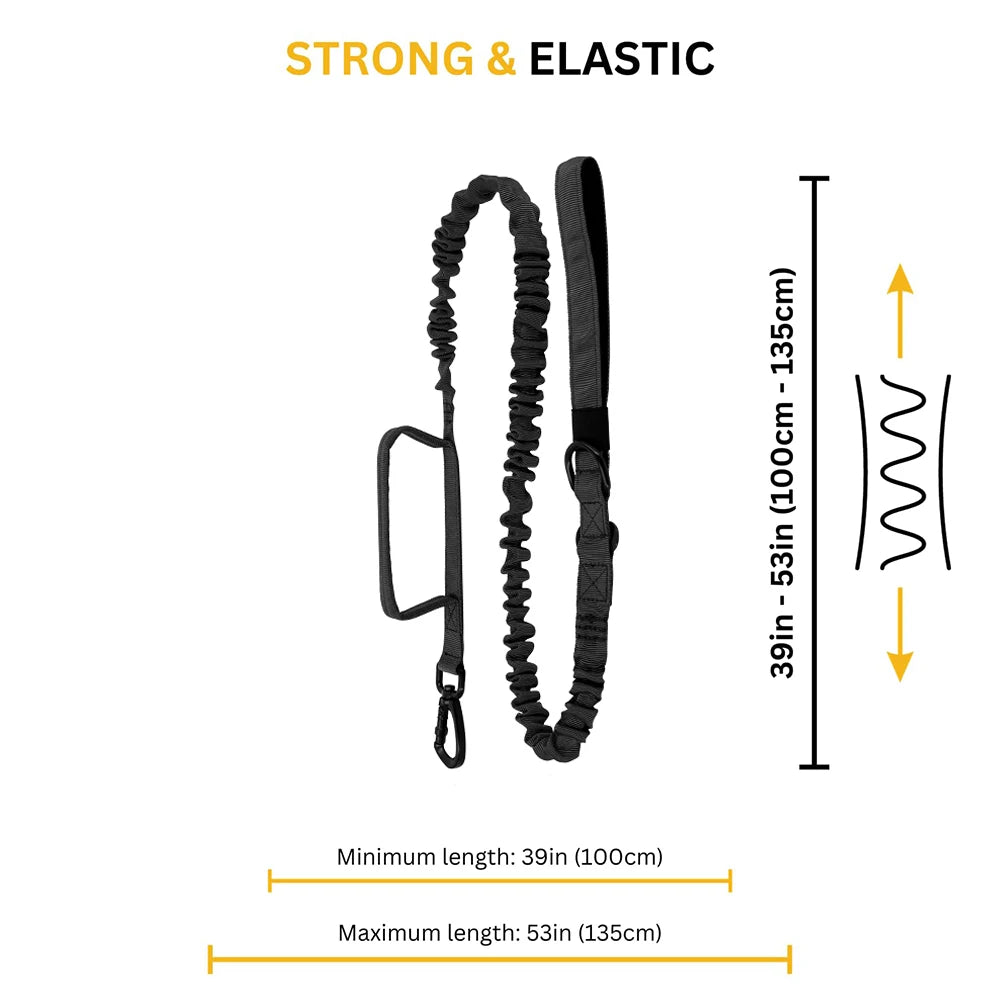 Military Dog Leashes Adjustable Leash Quick Release Elastic Rope With 2 Control Handle For Medium and Small Dogs Accessories