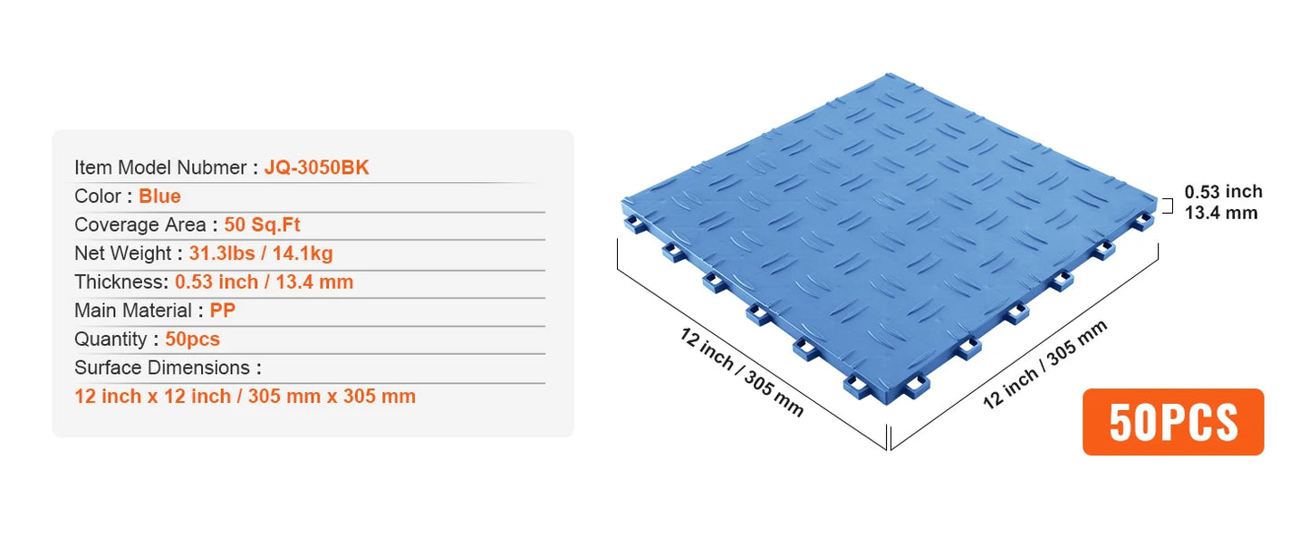 Garage Tiles Interlocking Garage Floor Covering Tiles Non-Slip Double-Sided Texture for Garages Basements Repair Shops
