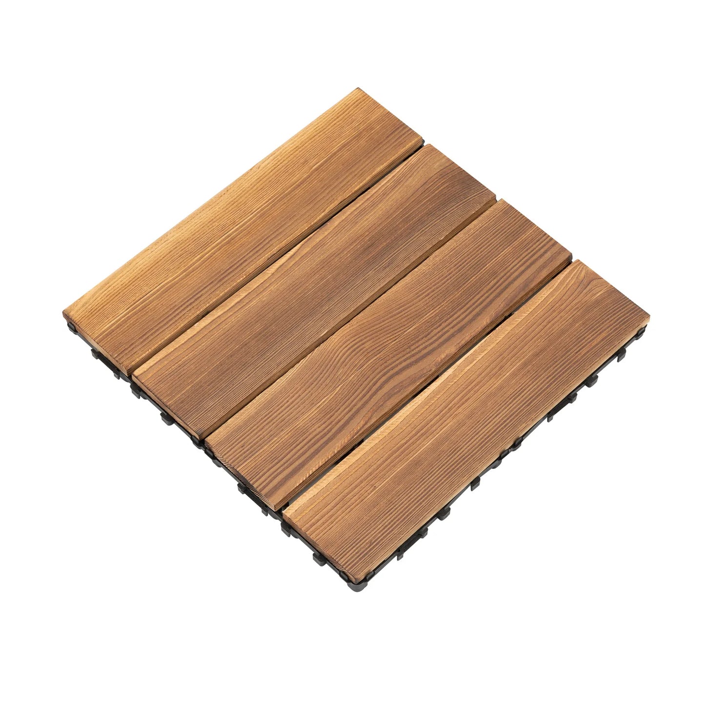 12''x12'' 36Pcs Patio Deck Tiles Wood Plastic Composite Interlocking Decking Tiles for Indoor & Outdoor Waterproof Brown