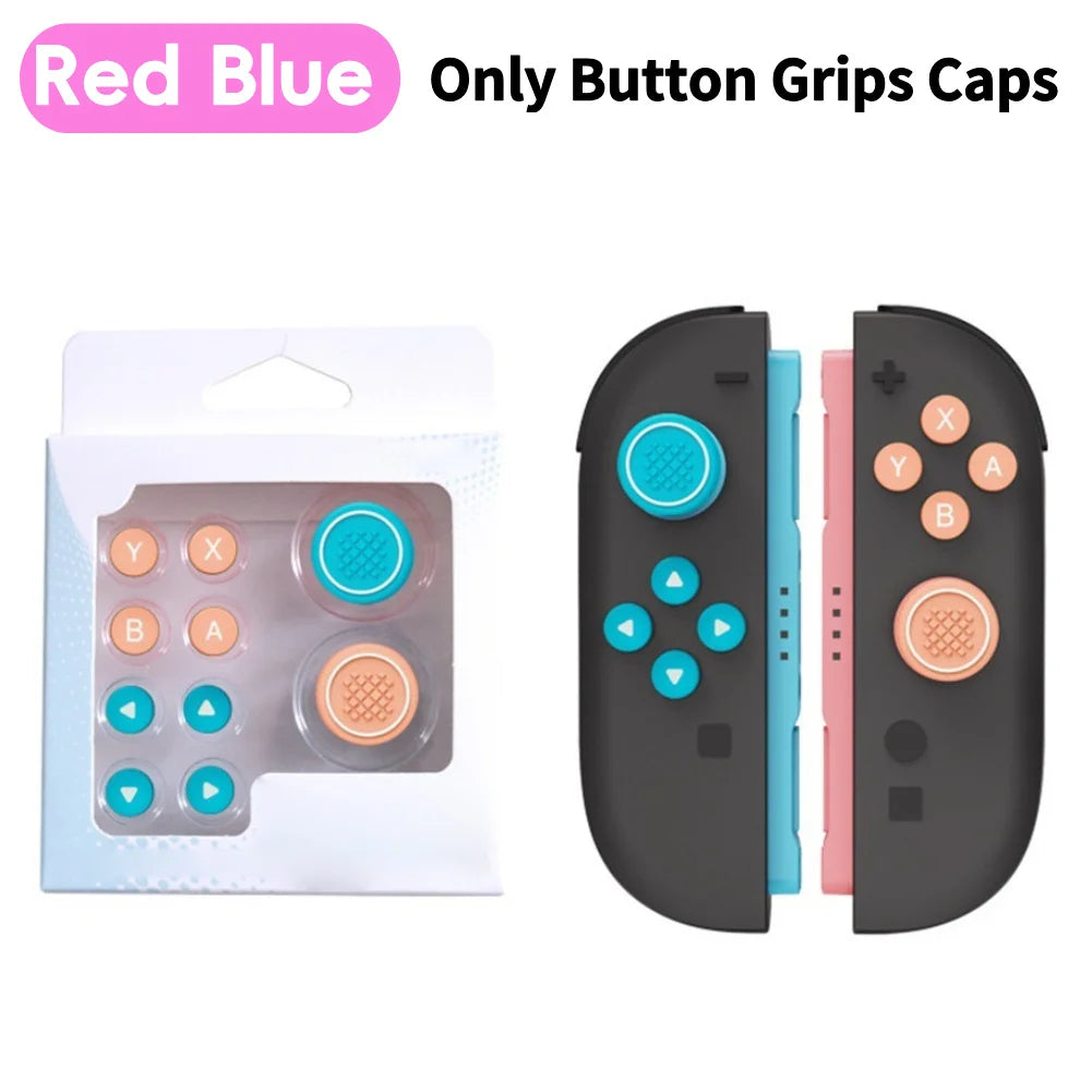 Silicone Soft D-pad Cross Button Caps For Nintendo Switch2 Joy-Con Handle Grips Cover Thumb Stick ABXY Key Sticker Skin Case