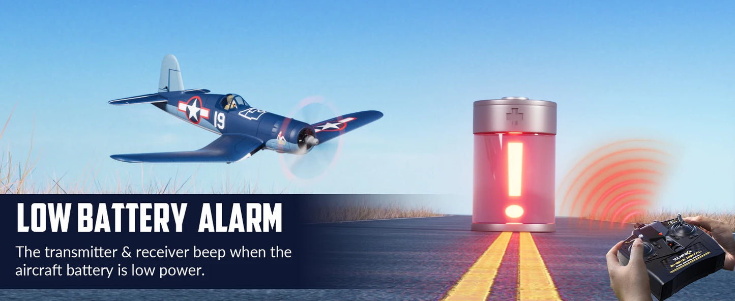 Volantexrc Brushless RC Plane F4U 4 Channel Remote Control Airplanes with 6-Axis Gyro 3 Modes & Aerobatics 2.4GHz Radio Controlled Aircraft for Beginners & Adults 768-3