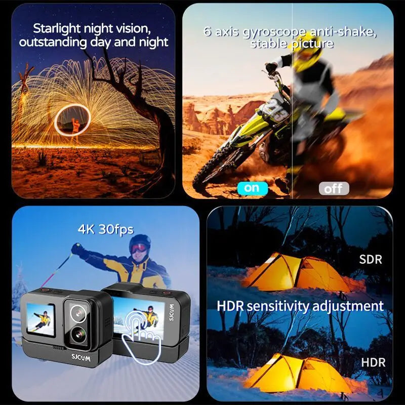 SJCAM SJ20 4K Outdoor Sports Camera Anti-Shake 5G WiFi with Screen Helmet Bike Video Recording