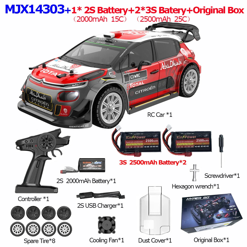 RC MJX 14304 14303 14302 High Speed Drift Car  With Gyroscope - Electric Toy for Kids Volkswagen Racing Gift