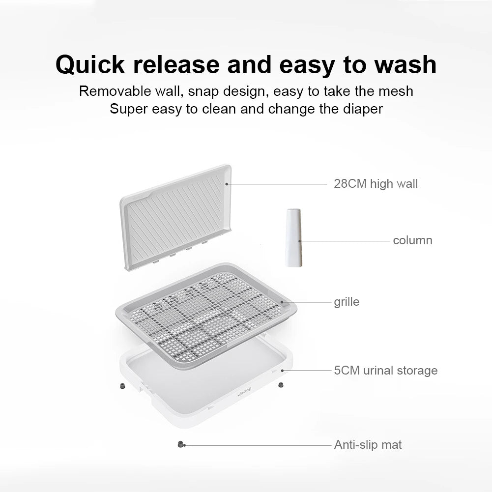 Dog Potty Tray with Pee Wall Pan Trainer Anti-Splash Pet Indoor Dog Training Toilet Dog Potty Trainer Puppy Kitten Cleaning Tool