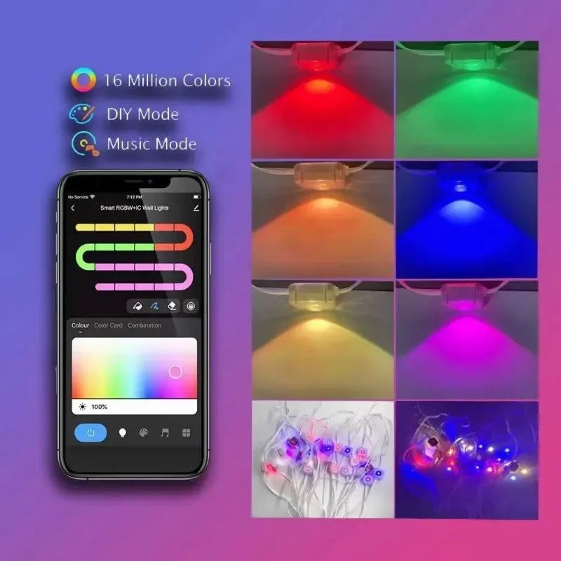 150ft Permanent Eaves LED Smart RGB Outdoor Led Lights for House with Remote  Full House Eaves Light Christmas Holiday Decor