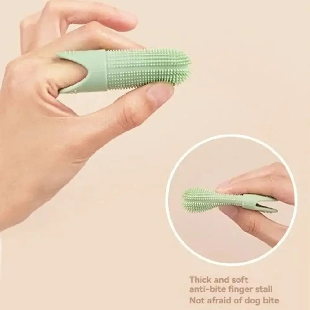 Dog Toothbrush, 360° Cleaning Finger Toothbrush for Dogs, Food Grade Silicone Dog Finger Toothbrush for Dogs & Cats Dental Care