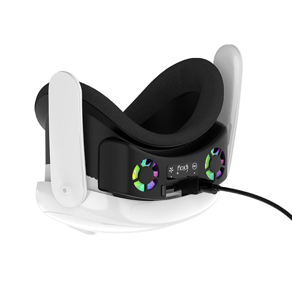Cooling Fan Face Cover Facial Interface Radiator Rechargeable Cool Mask with Anti-Leakage Nose Pad for Meta Quest 3 VR Headset