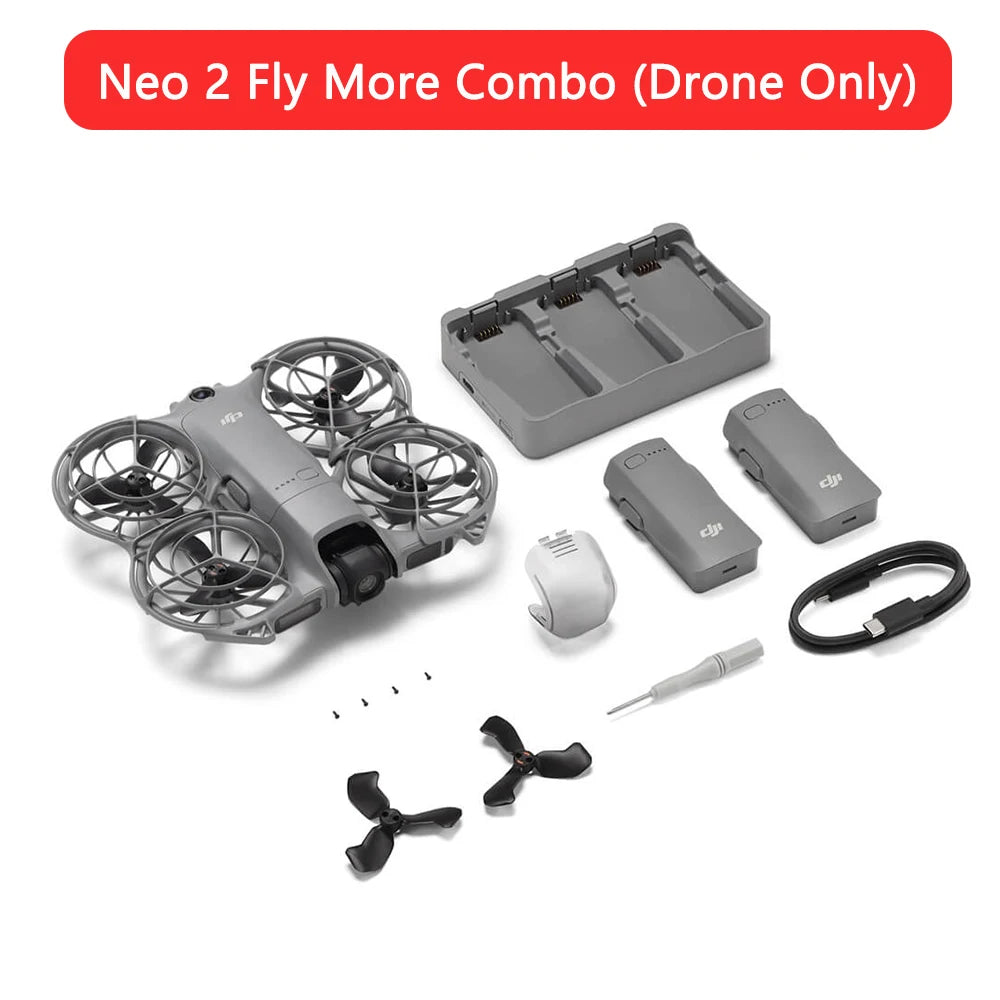 Neo 2 4K Drones With Camera Palm Takeoff & Landing Gesture Control Smooth Reliable Tracking 12m/s Faster Tracking Speed Lightweight Foldable Mini Drone All-Around Safety & Flexible Flight With 3 Batteries