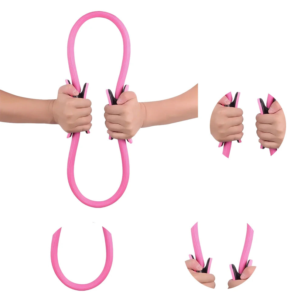 Pilates Ring Fitness Ring with Non Slip Handles Fitness Circle Portable Flexible Resistance Exercise Equipment for Women