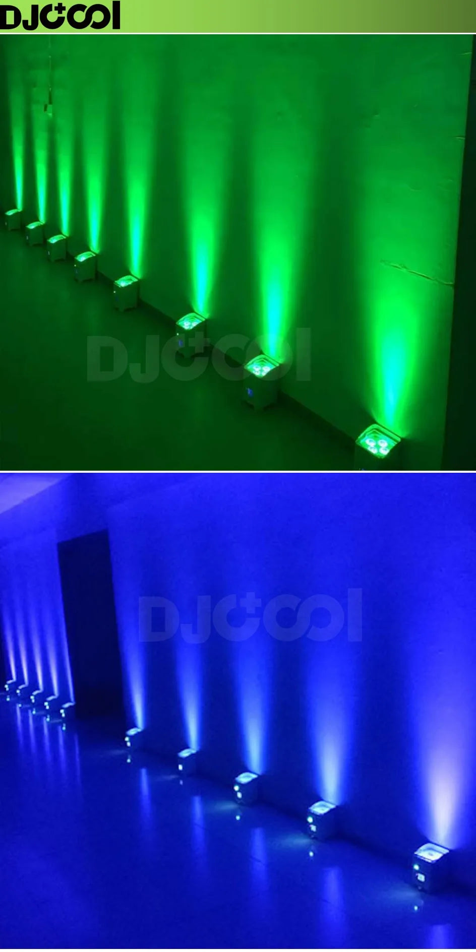 4pcs LED Battery Powered Par Light with bag or 8pcs 6*18w RGBWAUV 6in1 Light with Flightcase Auto/Sound/DMX/Wifi/APP/Remote