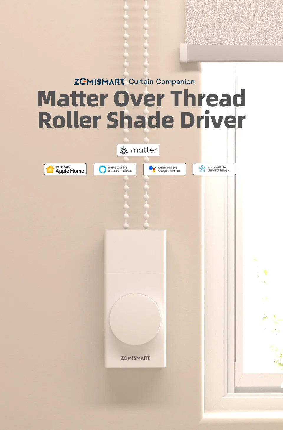 Electric Honeycomb Shade Roller Blinds Driver Matter Thread Works with Alexa HomeKit Google Home Assistant SmartThings