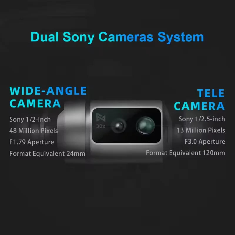 X8 Tele Max 4K Professional Drone Wide-Angle Tele Camera 30x Hybrid Zoom 3-axis Gimbal AI Super Night Video RC Quadcopter
