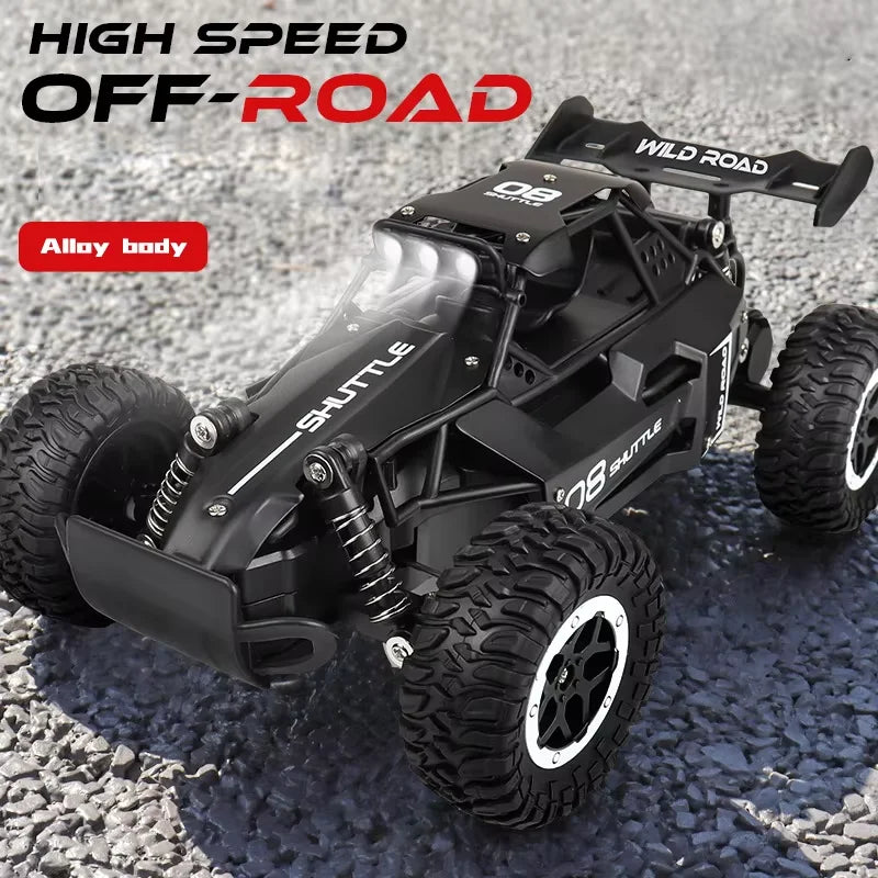1:16 Alloy RC Off Road Car 2.4G Wireless Remote Control High Speed Buggy With LED Light Shock Absorber Kids Toy Racing Vehicle