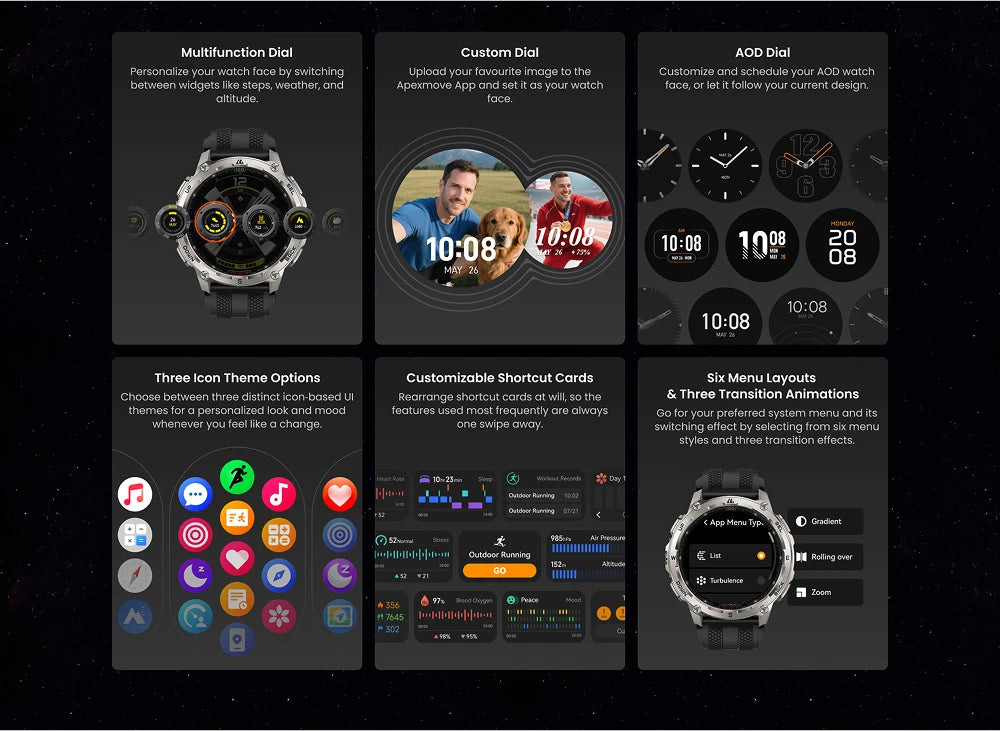 T4 Smart Watch for Men 6-Sat GPS Offline Maps 10ATM Waterproof Heart Rate Diving Skiing Hiking for Android iOS