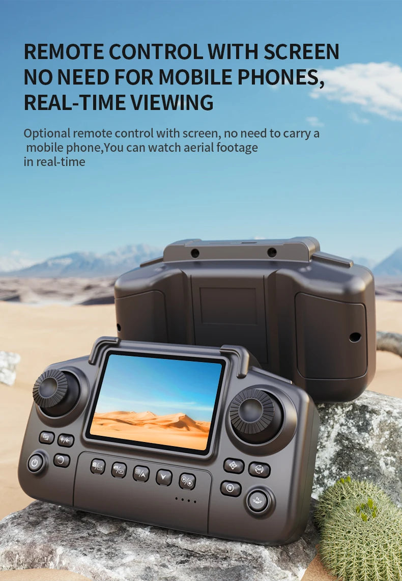 RC Quadcopter Brushless Motor One Key Takeoff Landing Return 360° Rolling Headless Mode Dual Screen Switch LED Light Hobby Drone