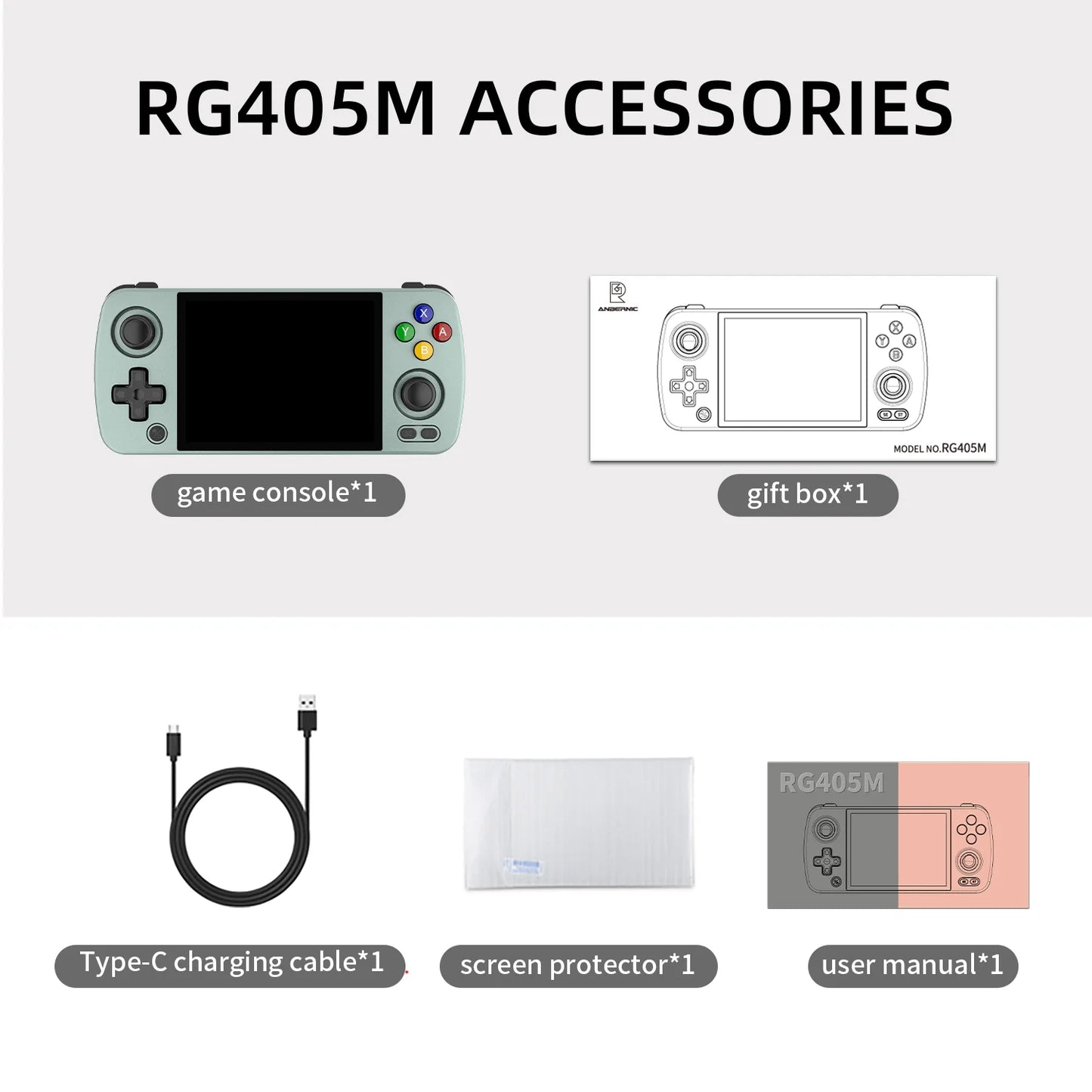 RG405M Metal Handheld Game Console Android 12 System Unisoc Tiger T618 4 Inch IPS Screen Game Player Support OTA Update