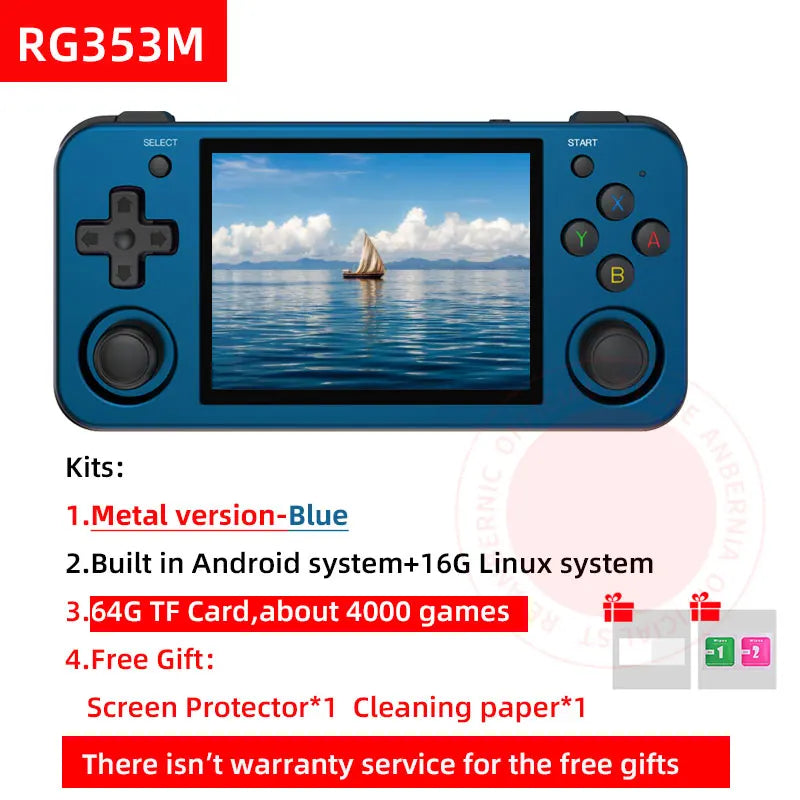 RG353M Handheld Game Console 3.5 Inch Multi-touch Screen Dual OS Aluminum Alloy Shell HDMI-compatible WIFI Gaming Video Player