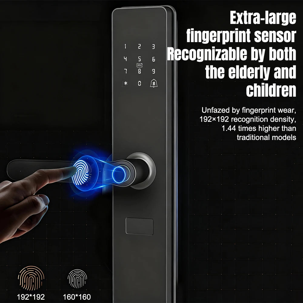 Smart Door Lock TTLock App Fingerprint Password RFID Card Remote Unlock 5-in-1 Keyless Entry for Home Office Apartment Security