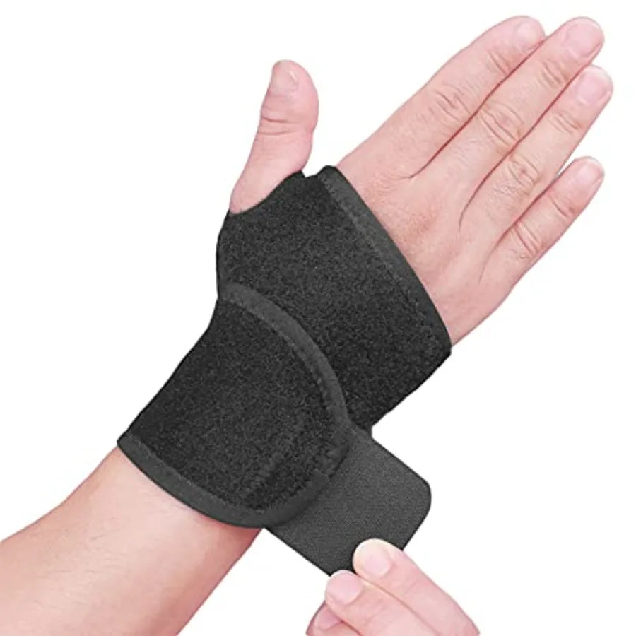 2 pcs Adjustable Wrist Support Brace for Fitness Weightlifting Tendonitis Carpal Tunnel Arthritis Joint Pain Relief Black