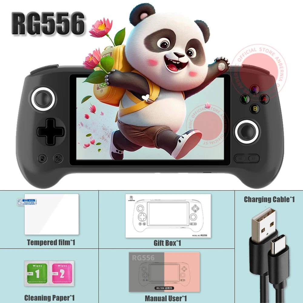 RG556 Retro Handheld Game Android 13 5.48 inch Touch OLED Screen Support DP WiFi Bluetooth Hall Rocker Battery 5500mAh