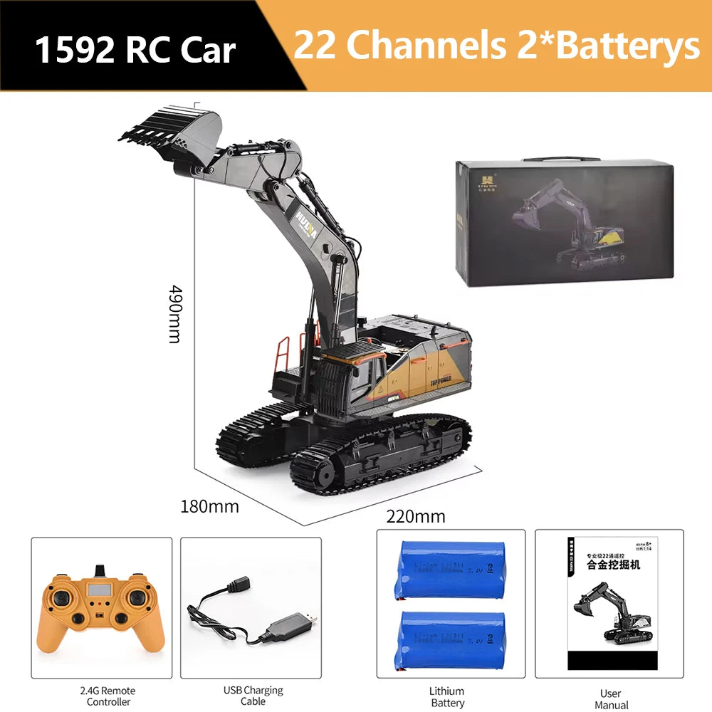 1501 770S 1502 1/18 RC Tractor 2.4G 19CH RC Engineering Trailer Truck with Lights and Sound System RC Car Model Toy Gift  HUINA 1592 1:14 Scale RC Excavator 22 Channels