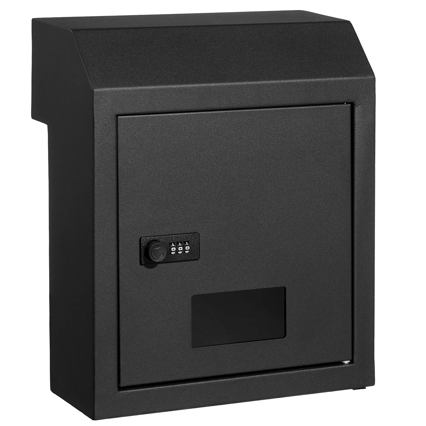 SucceBuy Through The Door Key Drop Box Heavy Duty Steel Plate Through the Door Mailbox with 12" Combination Lock Mail Drop Box