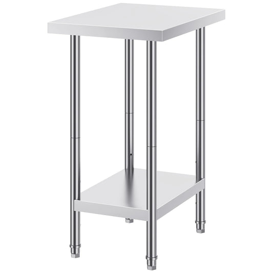 Stainless Steel Prep Table High Load Bearing with Undershelf Commercial Workstation for Kitchen Garage Restaurant Backyard