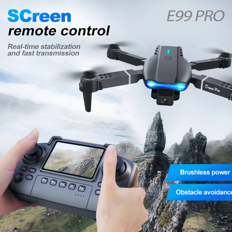 RC Drone 4K Dual Camera  E99 PRO Optical Flow Obstacle Avoidance Foldable FPV Quadcopter Toy for Beginners