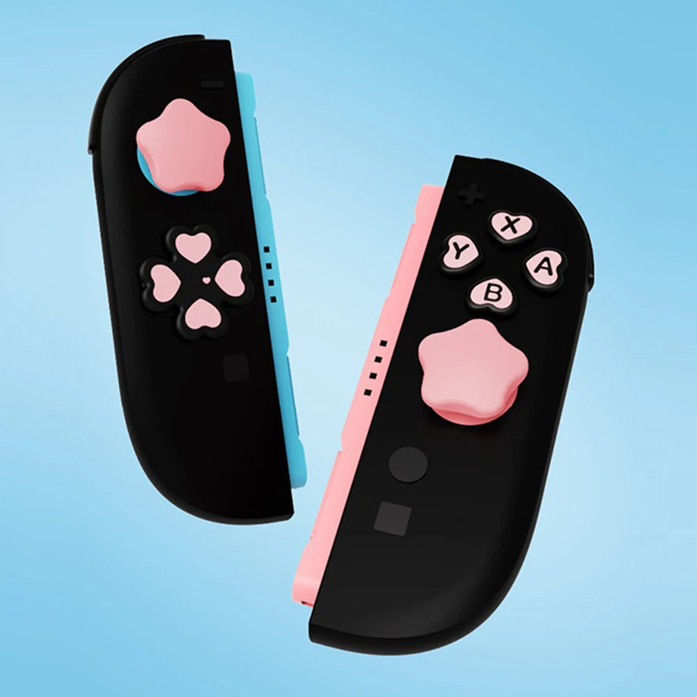 Silicone Soft D-pad Cross Button Caps For Nintendo Switch2 Joy-Con Handle Grips Cover Thumb Stick ABXY Key Sticker Skin Case