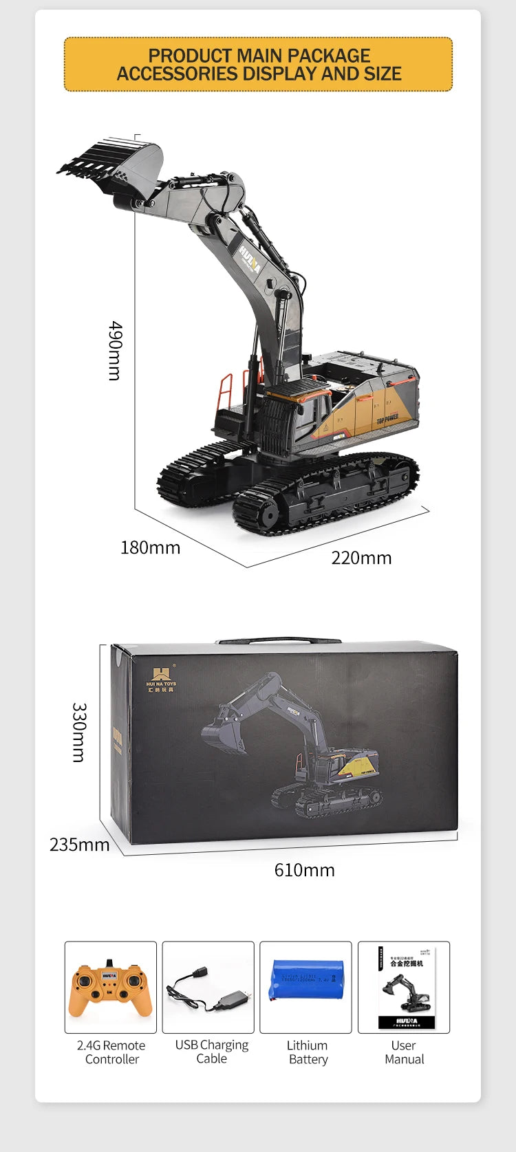 1501 770S 1502 1/18 RC Tractor 2.4G 19CH RC Engineering Trailer Truck with Lights and Sound System RC Car Model Toy Gift  HUINA 1592 1:14 Scale RC Excavator 22 Channels