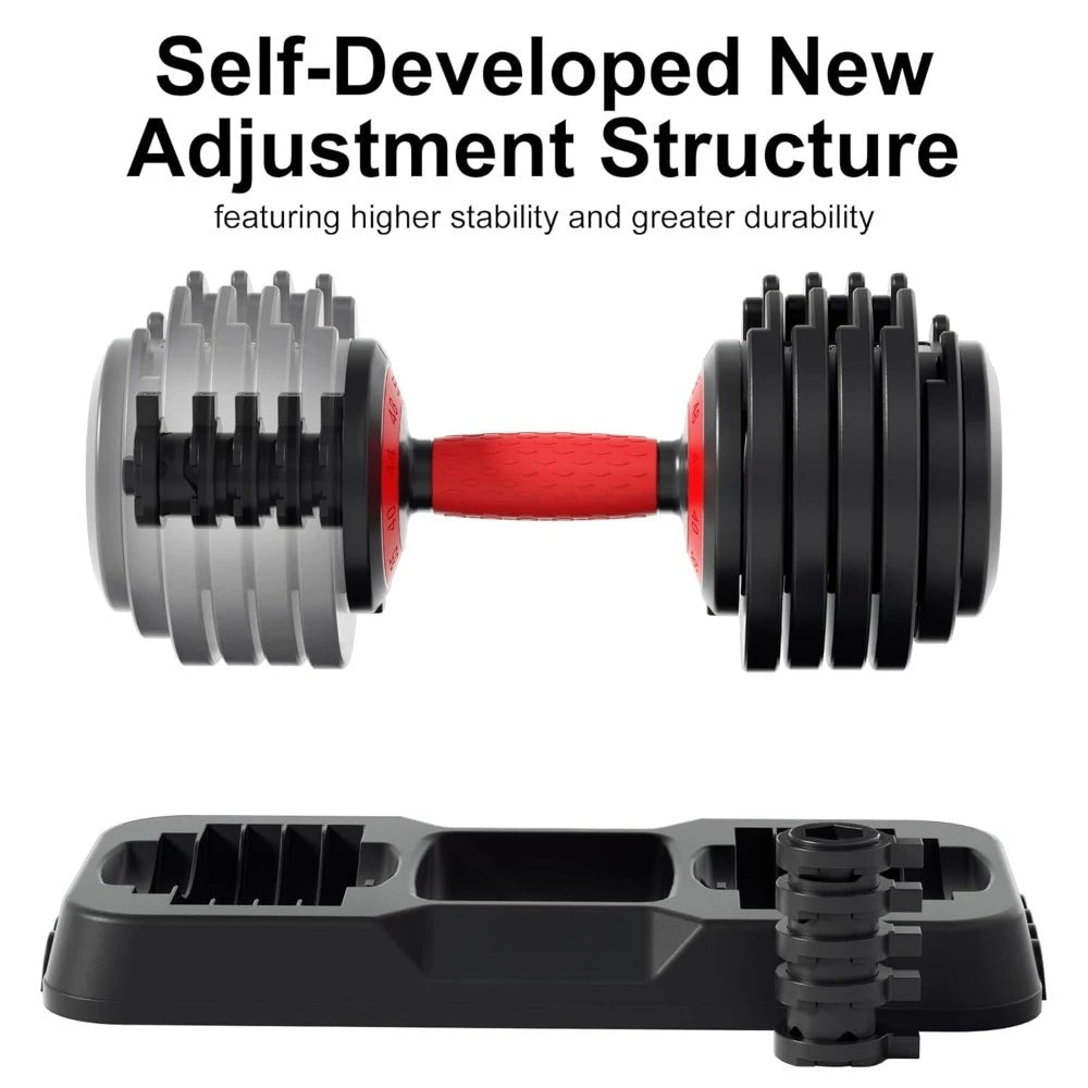 Adjustable Dumbbell Set, 10-in-1 25LB/55LB Ajustable Dumbbells with Safe Locking System, Enclosed Storage Tray, Customized