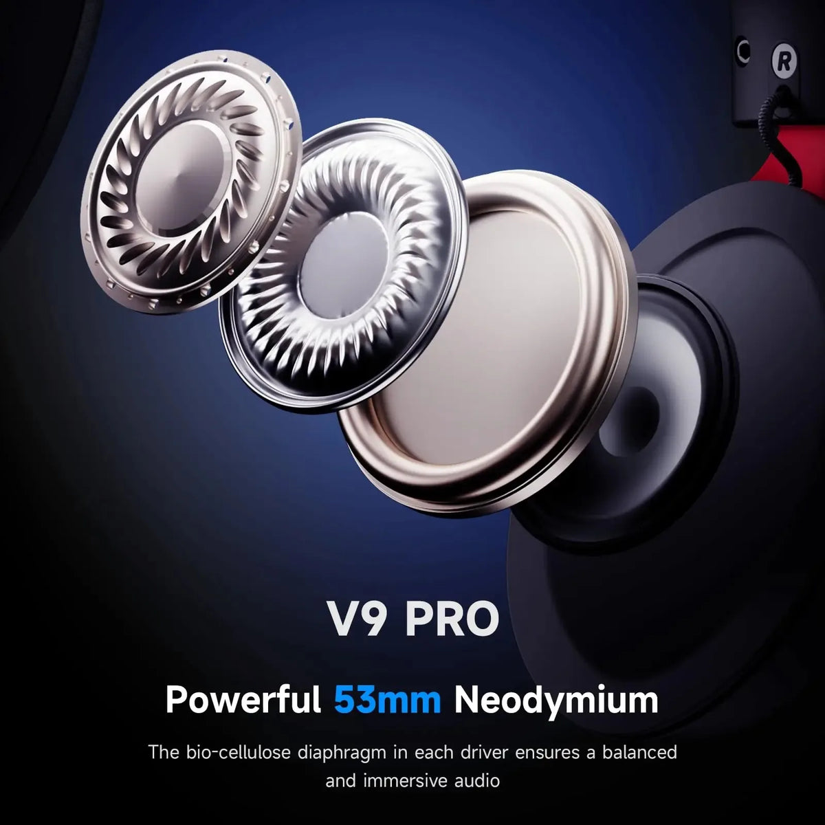 V9 Pro Wireless Gaming Headset 7.1Surround Sound Headphones Noise Canceling Mic Low Latency Lightweight for PS5 PC SWITCH