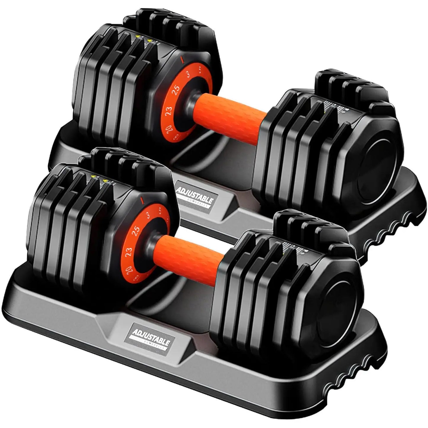 Adjustable Dumbbell Set, 10-in-1 25LB/55LB Ajustable Dumbbells with Safe Locking System, Enclosed Storage Tray, Customized