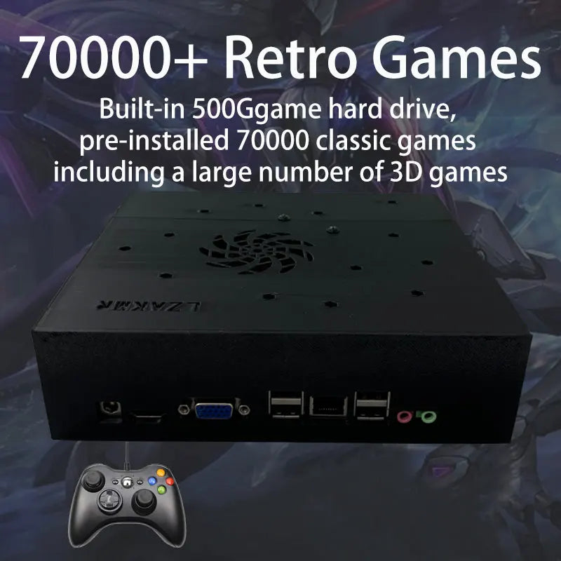 Plug&Play on TV Retro Gaming Device Loaded 70000+ Games for Wii PS2 DC PSP NGC N64 500G X8 Console Win11 Children's Gift