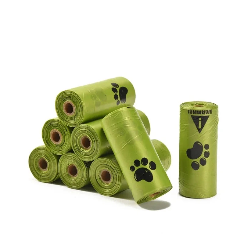 10Pcs Extra Thick Dog Poop Bags (22x30cm), Leak-Proof Paw Print Pet Waste Bags