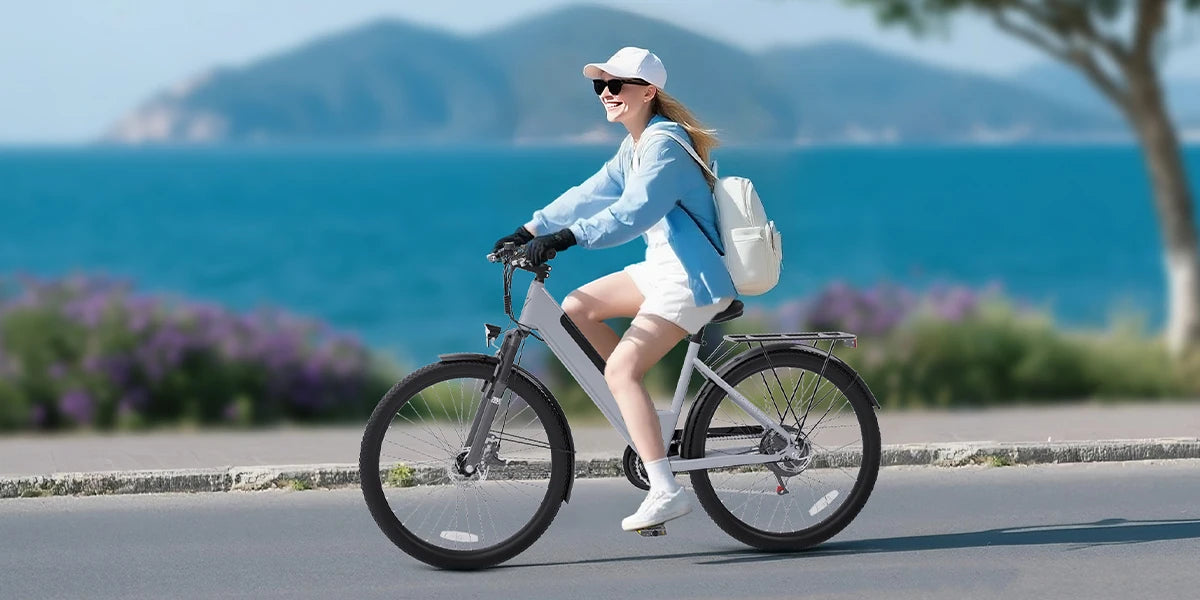 1000W Urban Ebike, 26" Comfort Step-Through Electric City Bike, 48V 10.4ah Removable Battery, Soft Seat, Perfect For Seniors