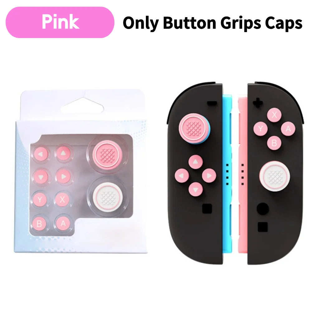 Silicone Soft D-pad Cross Button Caps For Nintendo Switch2 Joy-Con Handle Grips Cover Thumb Stick ABXY Key Sticker Skin Case