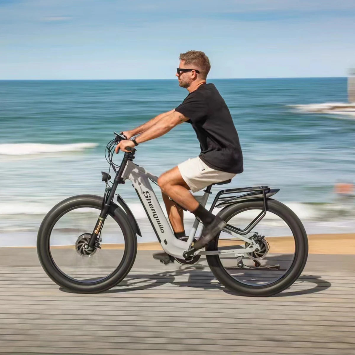 Shengmilo S600 26 inches adult electric mountain bike, 2000W dual motor ebike 7-speed electric bicycle，Fat Tire ebike17.5ah