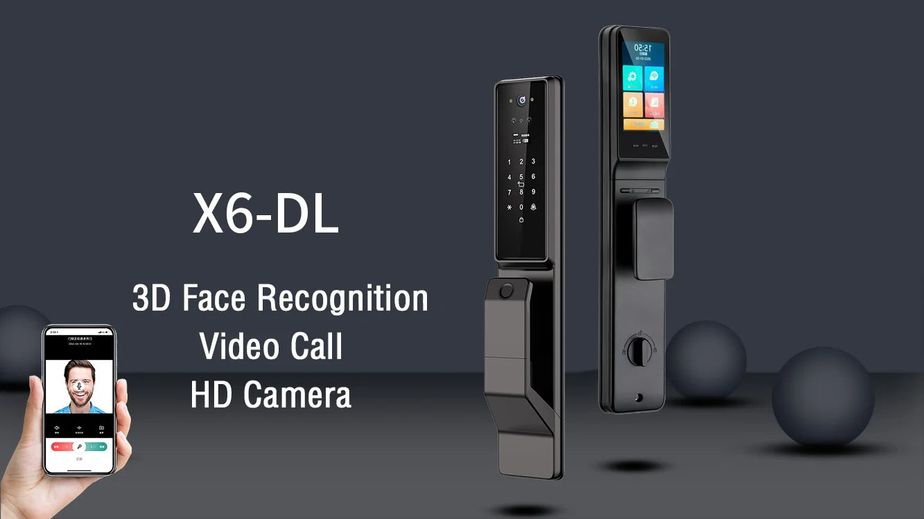 Alexa Voice Control Smart Door Lock Tuya APP 3D Face Recognition Electronic Digital Smart Door Lock With Camera