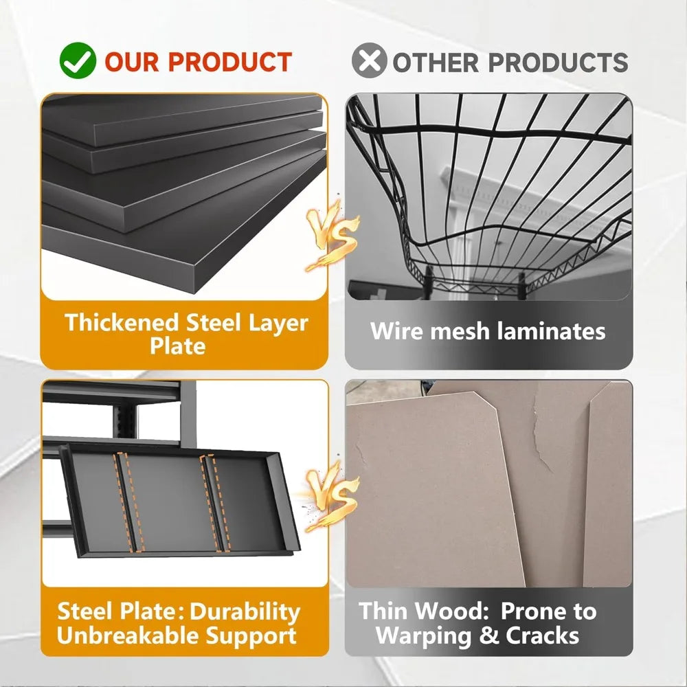 Metal Garage Shelving Unit, Heavy Duty Garage Storage Shelves, Adjustable Shelf for Warehouse, Kitchen, Basement,, Customized